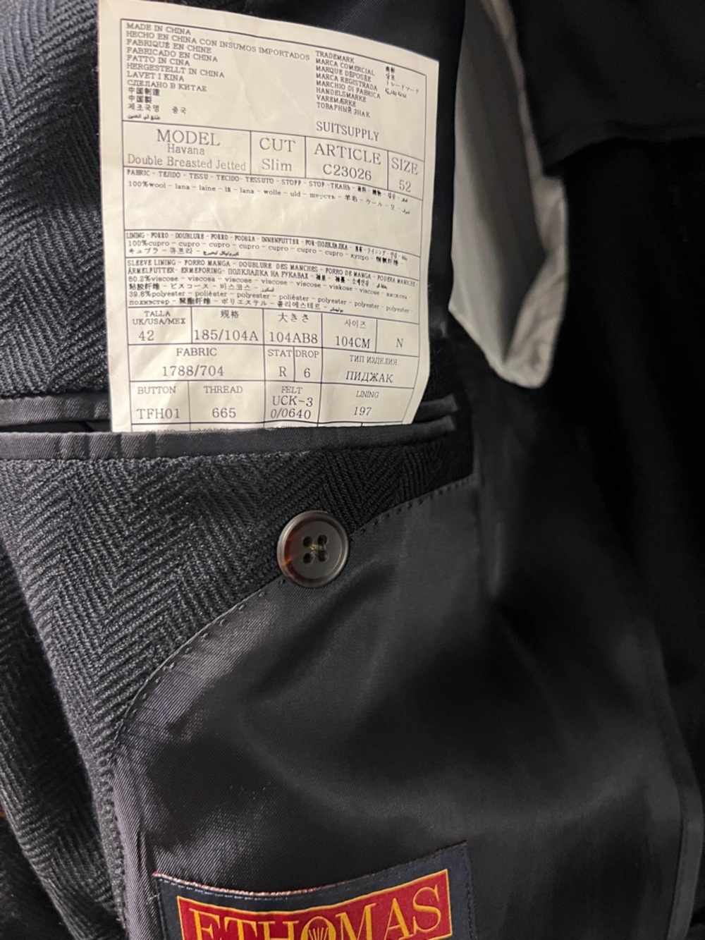 Suitsupply Navy Double-Breasted Wool Blazer - Picture 4 of 5